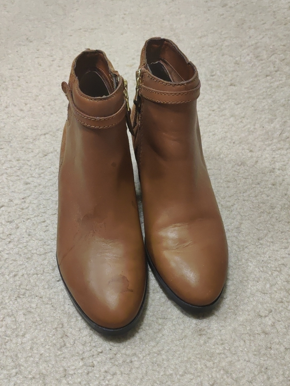 Lauren Ralph Lauren Women’s Ankle Boots Brown Leather Side Zip Vintage Y2K Retro